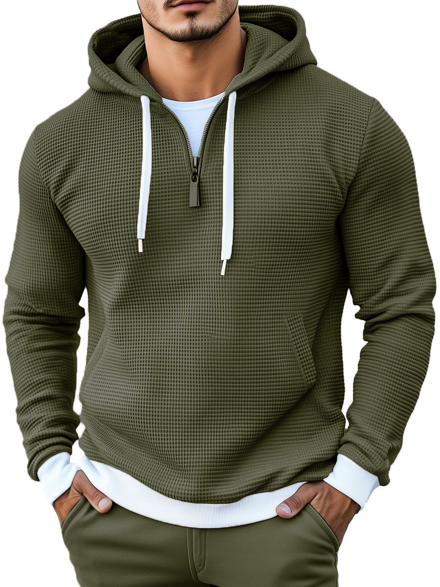 Stylish Waffle Long Sleeve Hoodie