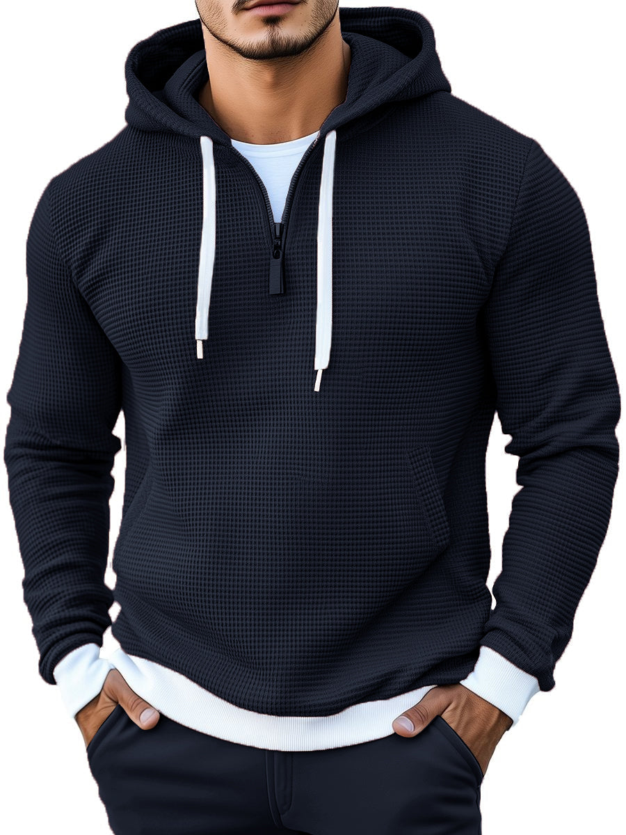 Stylish Waffle Long Sleeve Hoodie