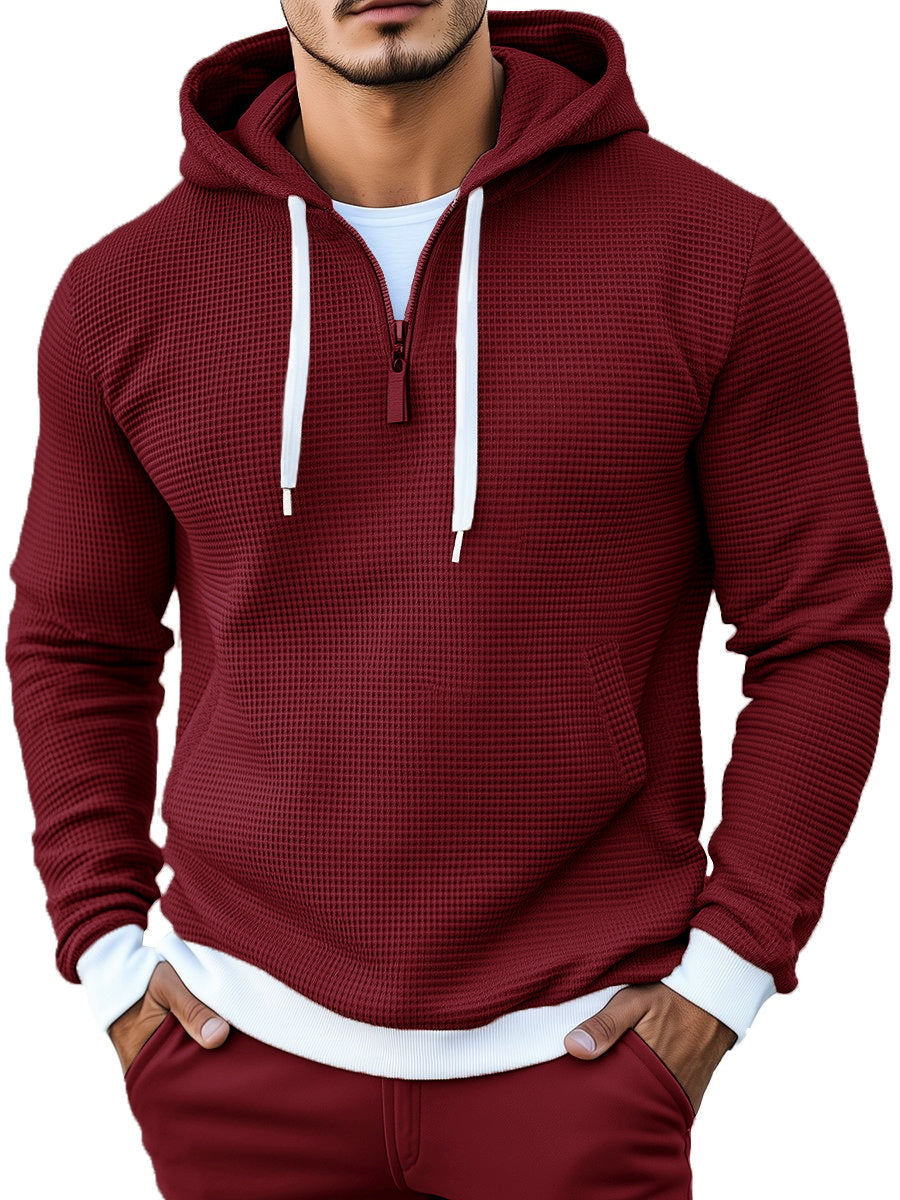 Stylish Waffle Long Sleeve Hoodie