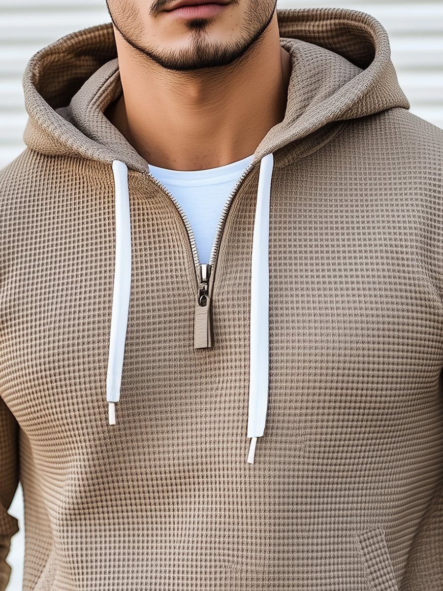 Stylish Waffle Long Sleeve Hoodie