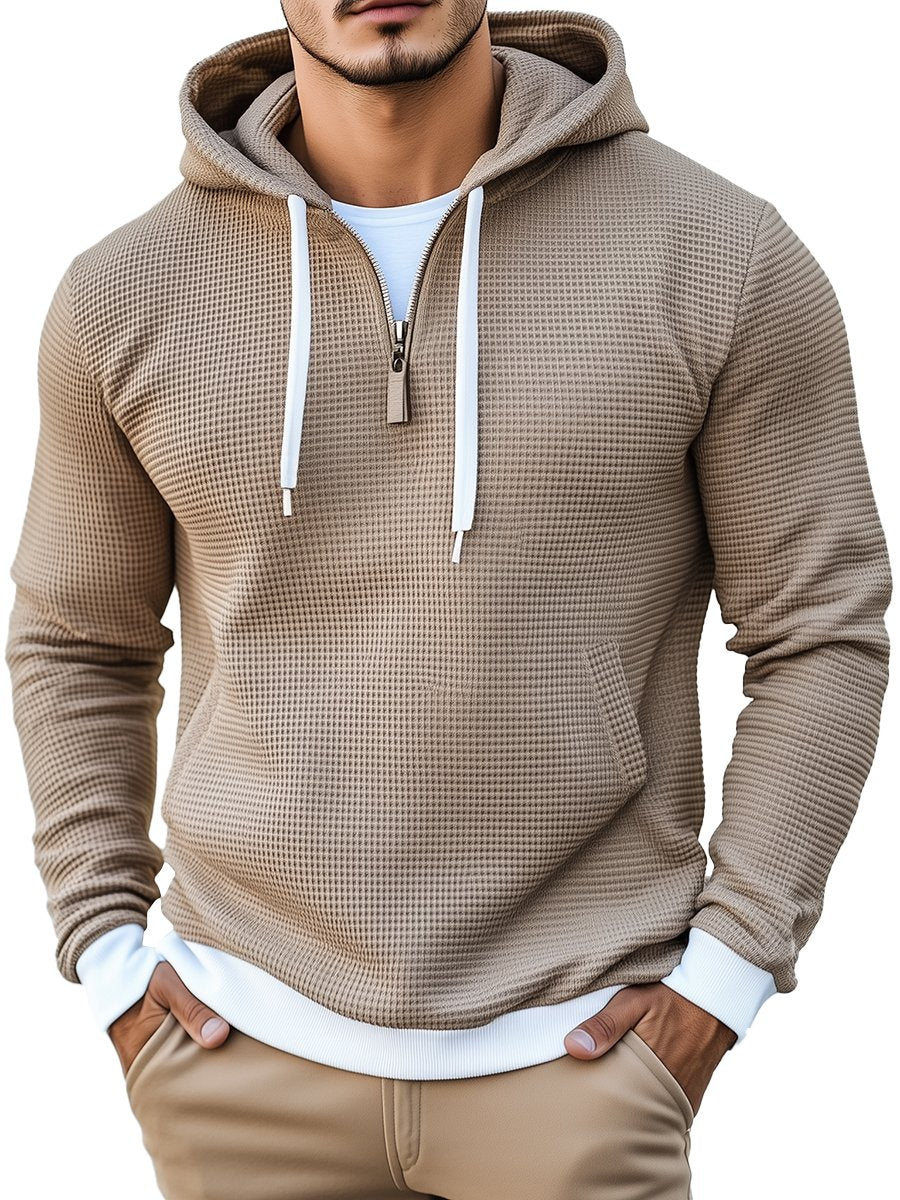 Stylish Waffle Long Sleeve Hoodie