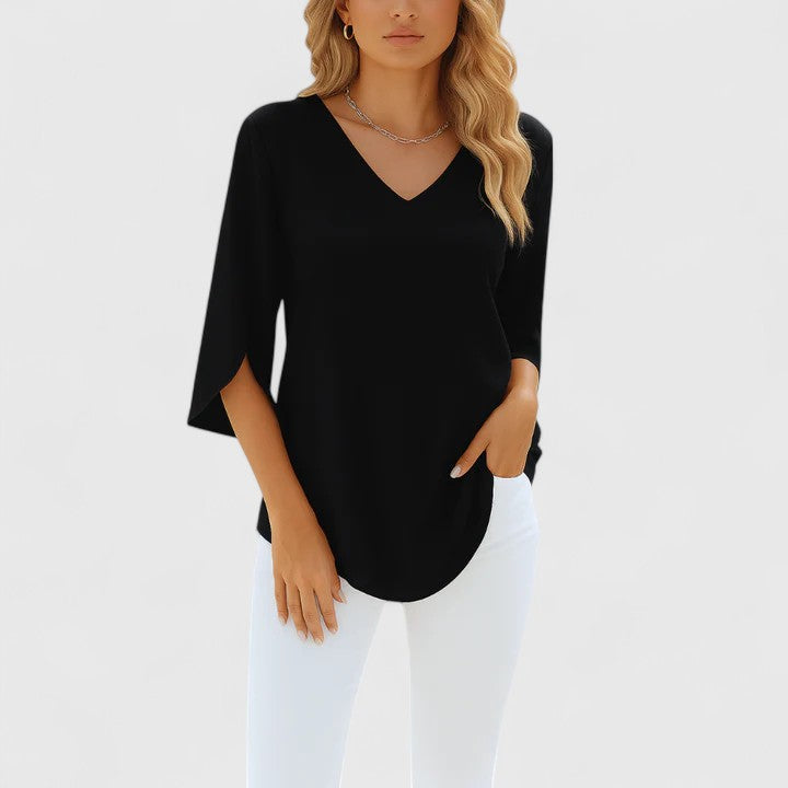 Violetta™ | Sophisticated V-Neck Blouse - New Arrivals