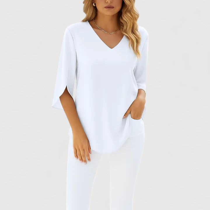Violetta™ | Sophisticated V-Neck Blouse - New Arrivals