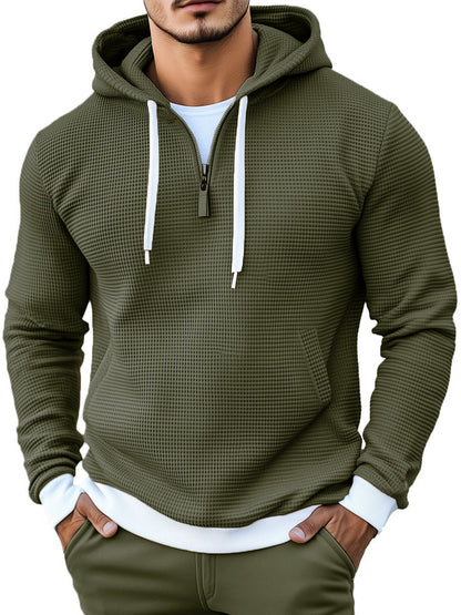 Stylish Waffle Long Sleeve Hoodie