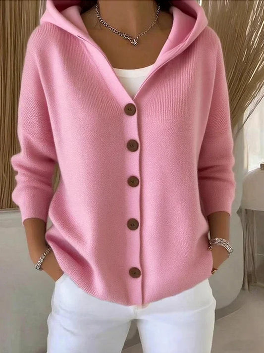 Zoé – Soft Hooded Knit Cardigan