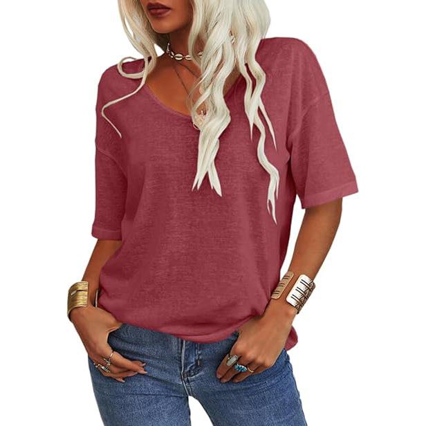 Summer V-Neck Drape Tees