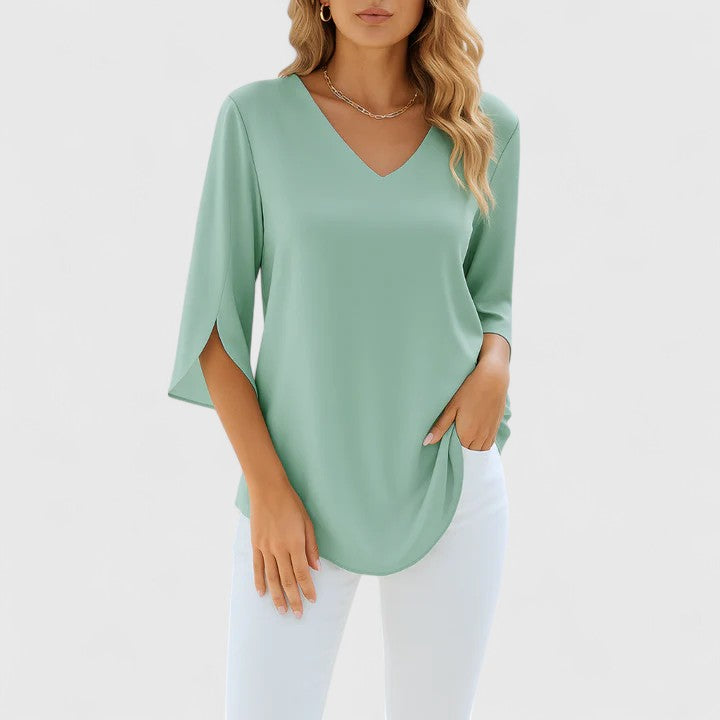 Violetta™ | Sophisticated V-Neck Blouse - New Arrivals