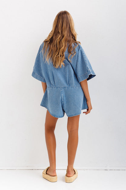 RETRO MID DENIM JUMPSUIT