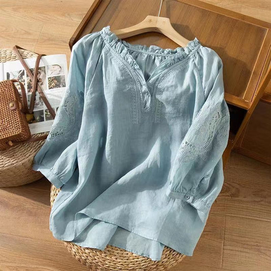 NATALIAβ’ LINEN BLOUSE