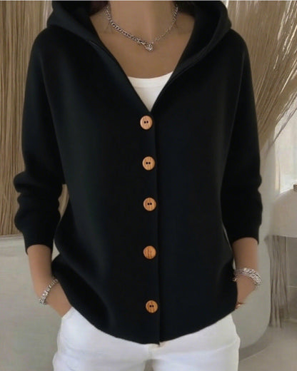 Zoé – Soft Hooded Knit Cardigan