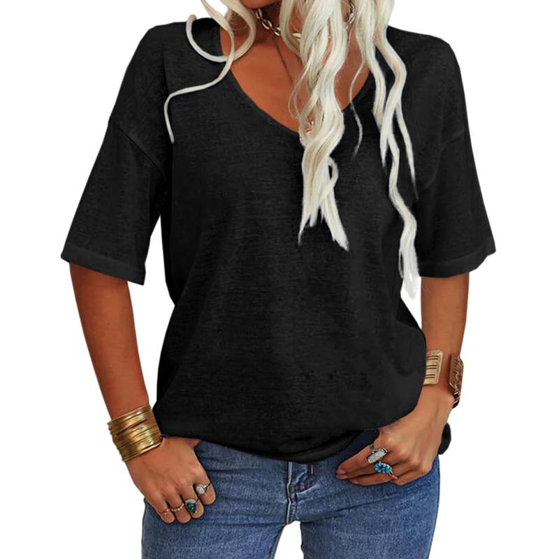 Summer V-Neck Drape Tees