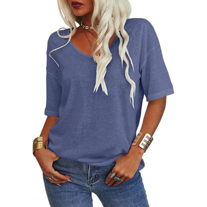 Summer V-Neck Drape Tees