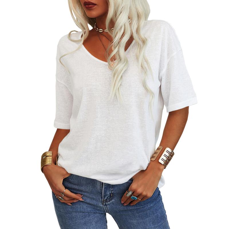 Summer V-Neck Drape Tees