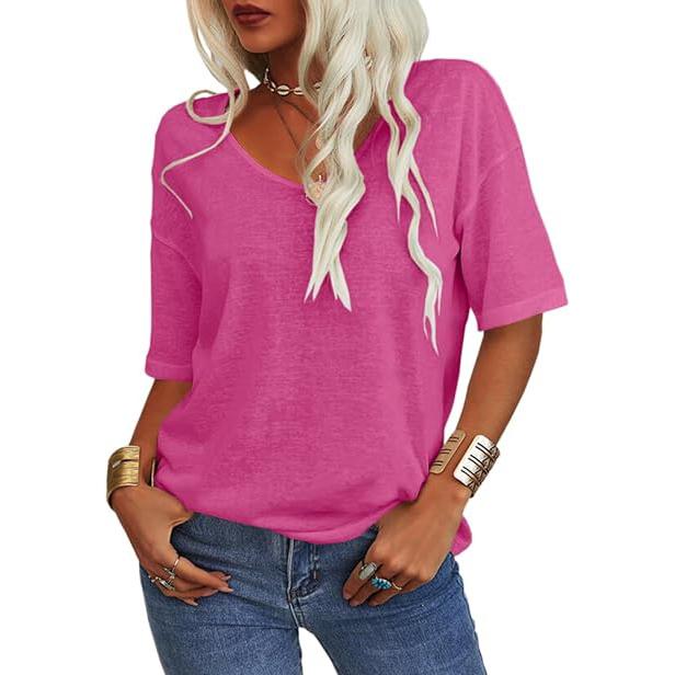 Summer V-Neck Drape Tees