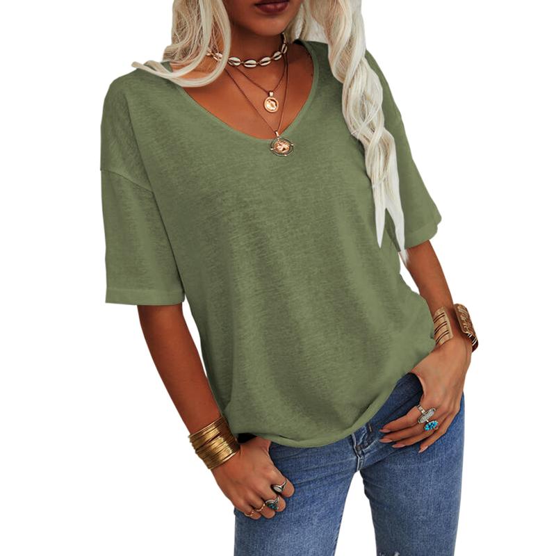 Summer V-Neck Drape Tees