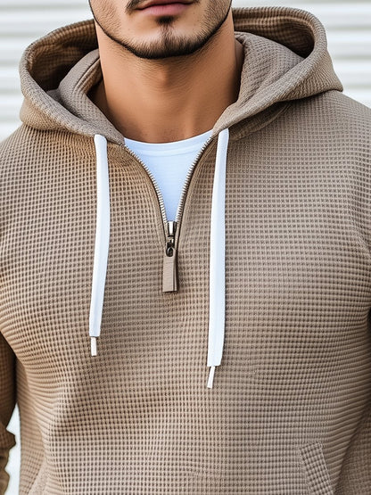 Stylish Waffle Long Sleeve Hoodie