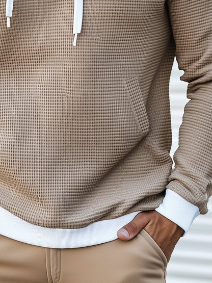 Stylish Waffle Long Sleeve Hoodie