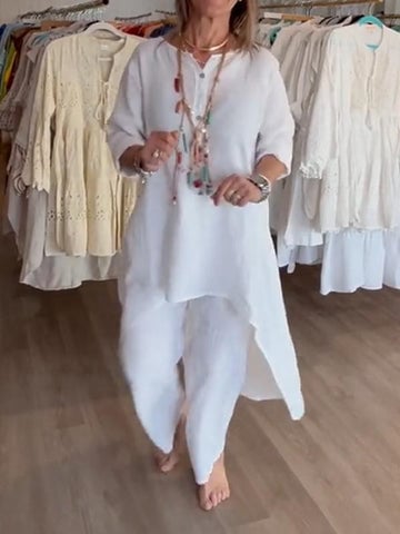 Casual Linen 2 Piece Suit