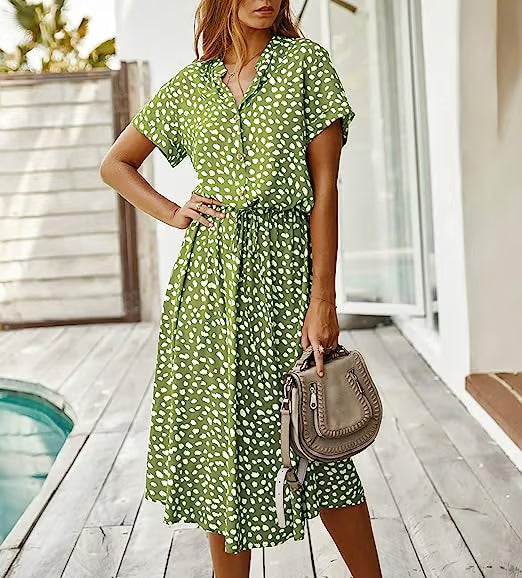 Best Seller Polka Dot Midi Dress