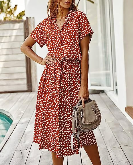 Best Seller Polka Dot Midi Dress