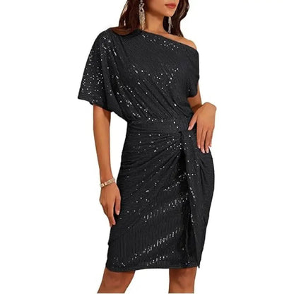 💃Season Special 🎉Sparkly One-Shoulder Ruched Dress