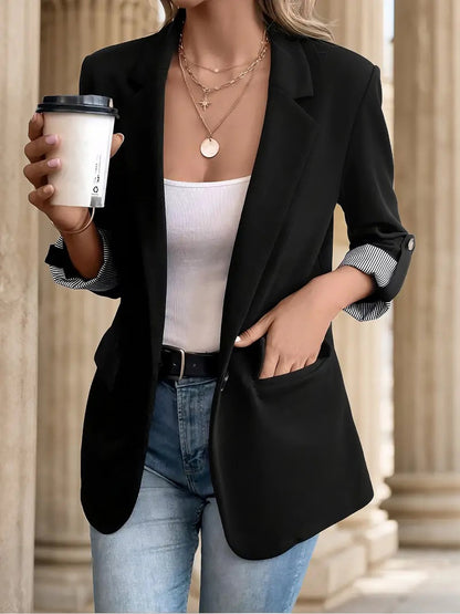 Ariana Rolled Sleeves Lightweight Office Casual Jacket Blazer