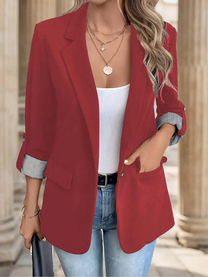 Ariana Rolled Sleeves Lightweight Office Casual Jacket Blazer